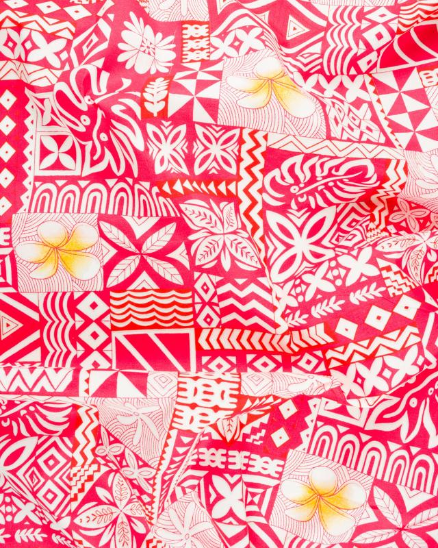 Polynesian fabric MAEVA Red - Tissushop